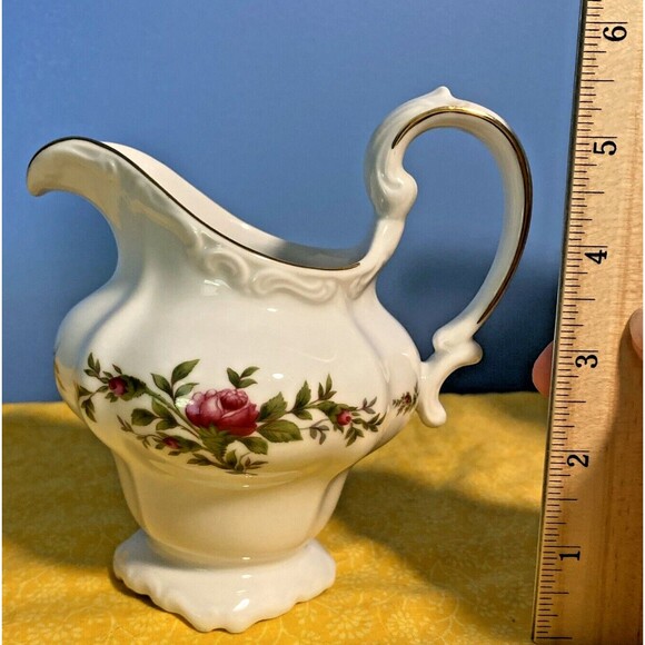 Johann Haviland Creamer Cream Pitcher Traditions Fine China MOSS ROSE Gold Trim - Picture 8 of 8